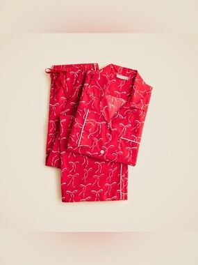 Women’s Red Bow-Print Pajama Set